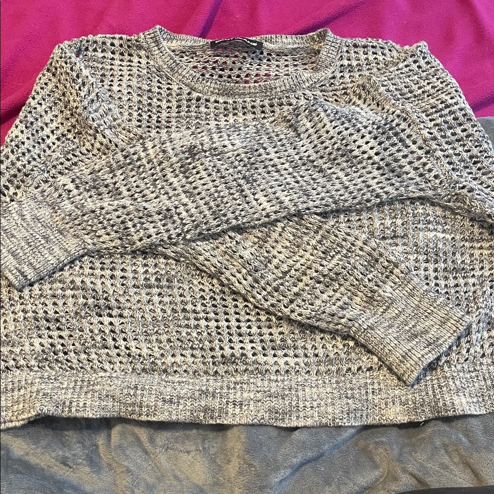 DKNY Women's Textured Gray Sweater